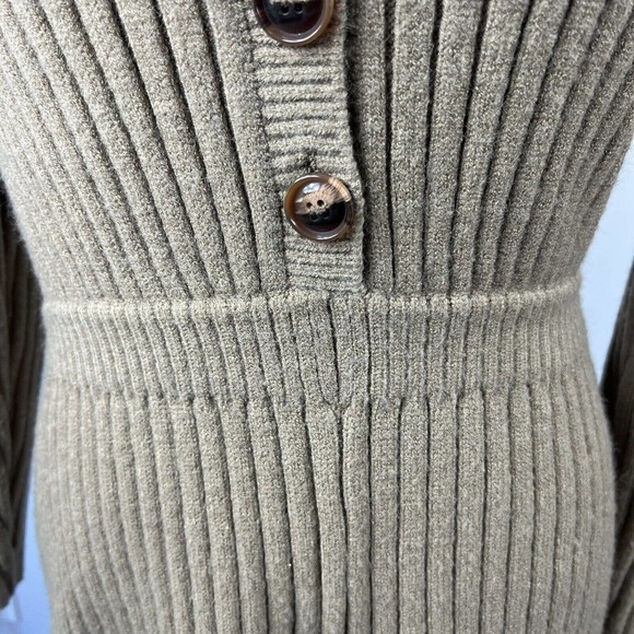 Zara Tan Chunky Knit Romper Jumpsuit Playsuit Size M Ribbed Knit - Picture 6 of 14